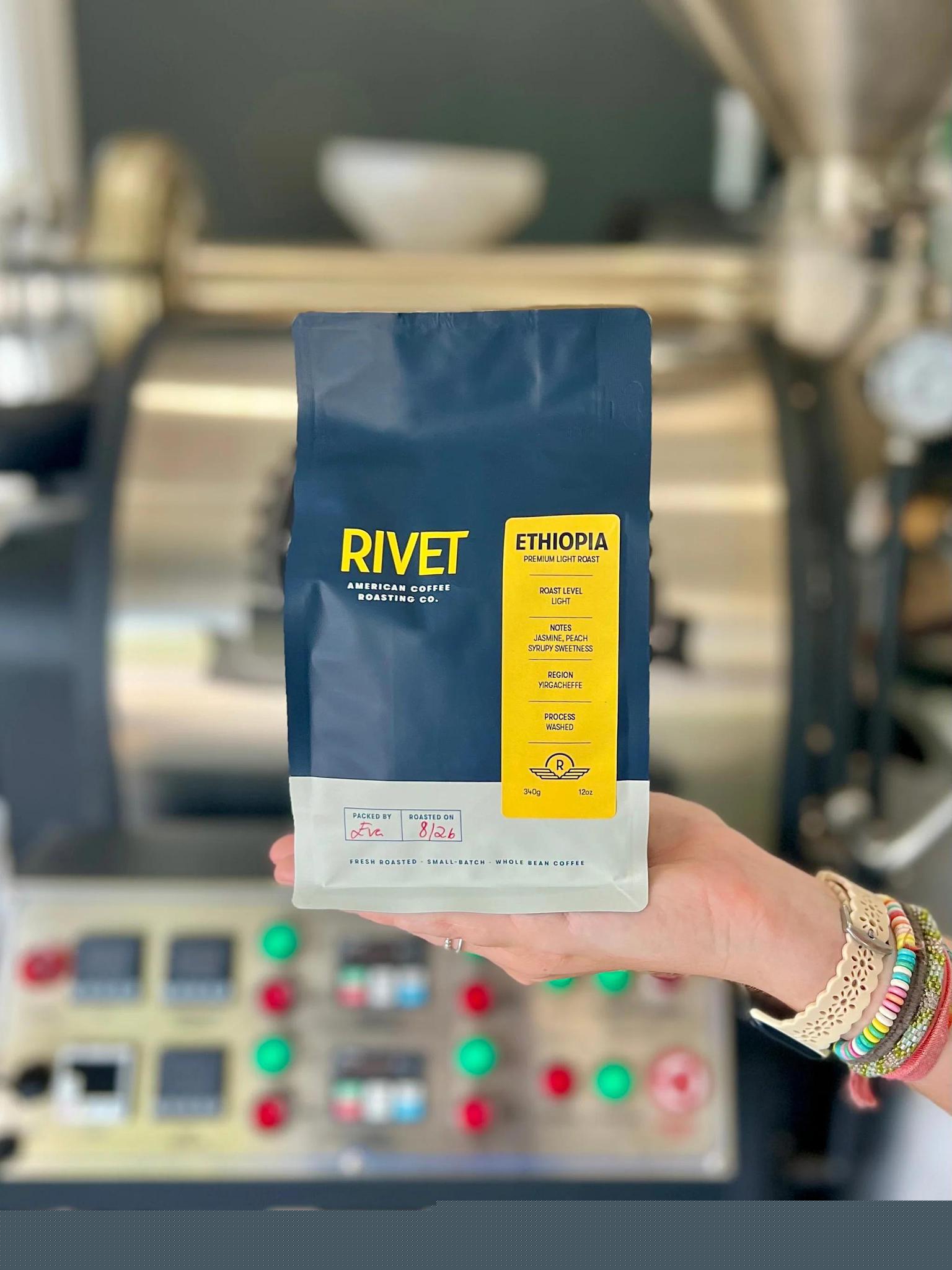 RIVET - Ethiopia Natural Yirgacheffe Single Origin Coffee (12oz Whole Bean)