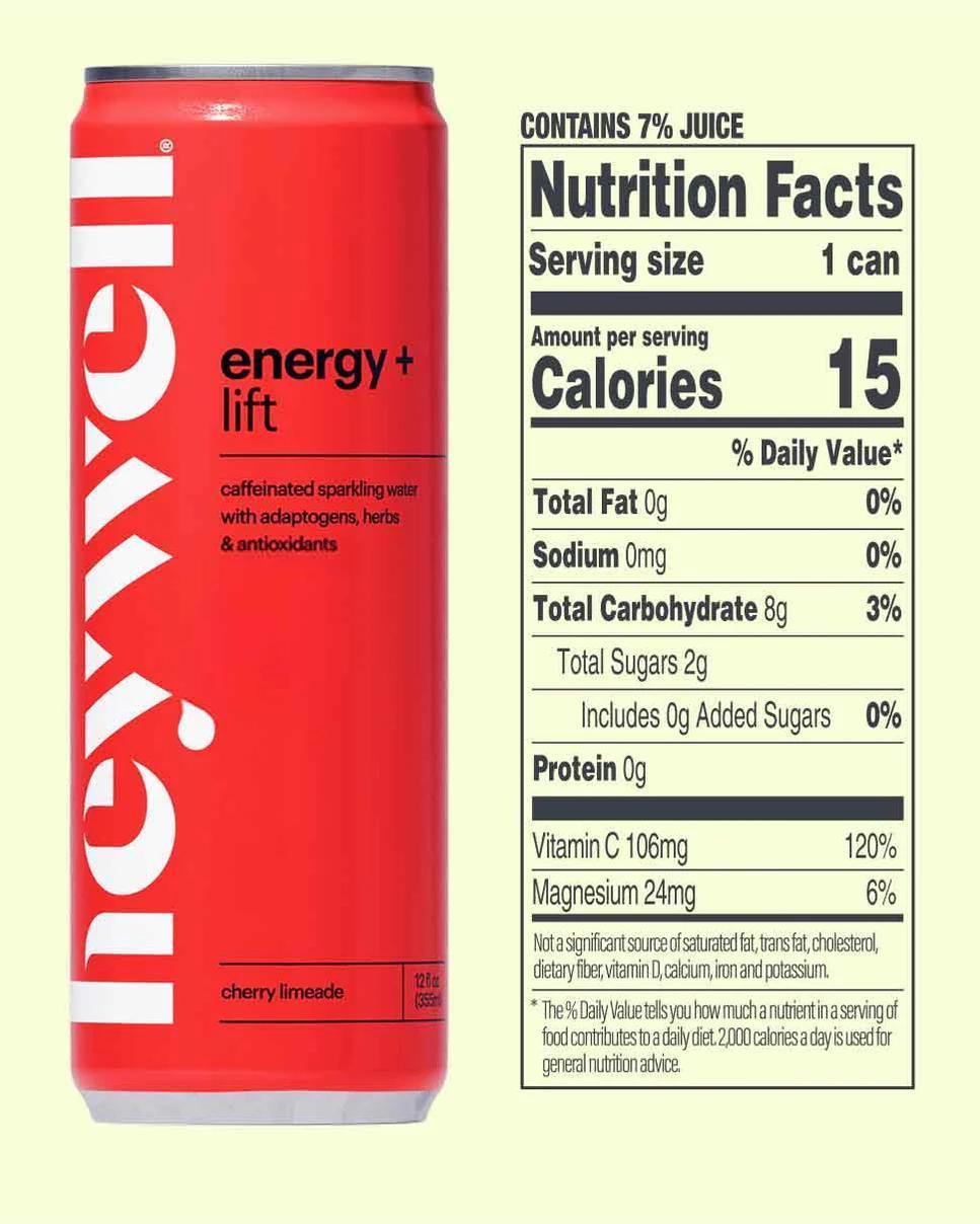 heywell - Energy + Lift Sparkling Cherry Limeade (12oz) - Image 3